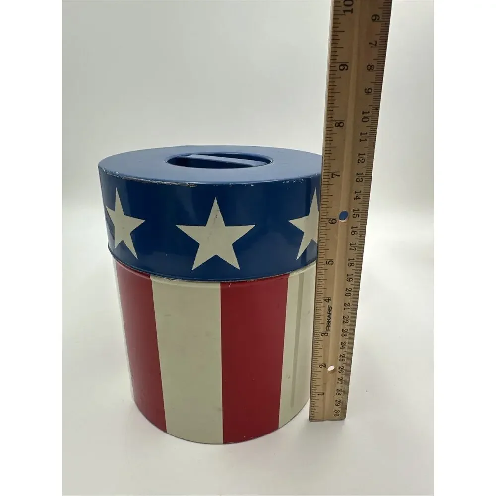 Vintage Vandor Imports Made In Japan Canisters Set Of 4 American Flag Design